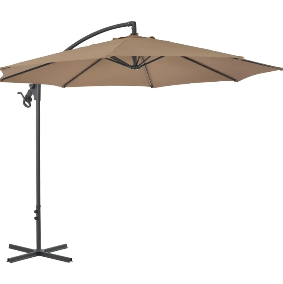 MAISON EXCLUSIVE - Parasol de jardin en porte-à-feux avec poteau en acier taupe