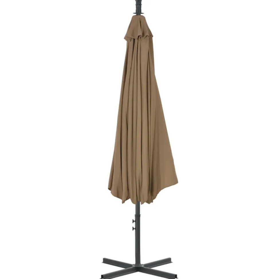 MAISON EXCLUSIVE - Parasol de jardin en porte-à-feux avec poteau en acier taupe