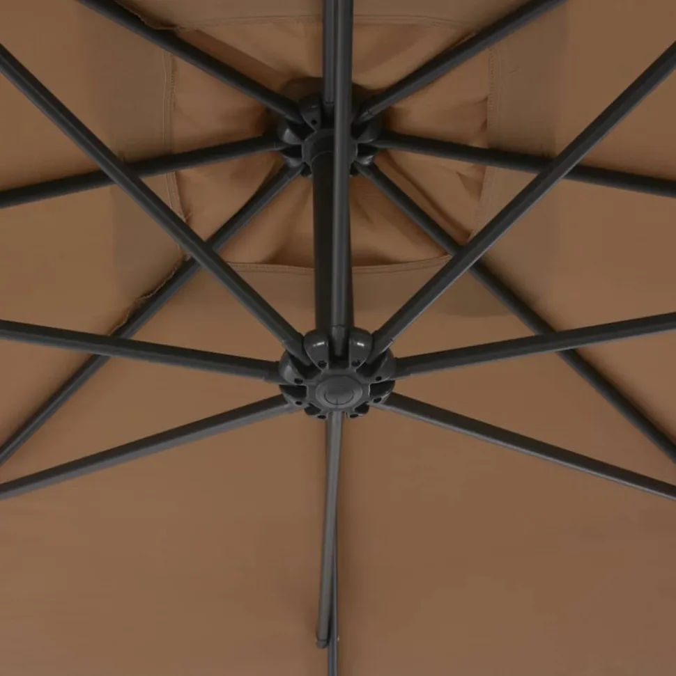 MAISON EXCLUSIVE - Parasol de jardin en porte-à-feux avec poteau en acier taupe