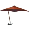 MAISON EXCLUSIVE - Parasol de jardin suspendu avec mât terre cuite bois de sapin