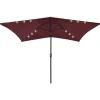 MAISON EXCLUSIVE - Parasol de jardin avec led et mât en acier rouge bordeaux 2x3 m