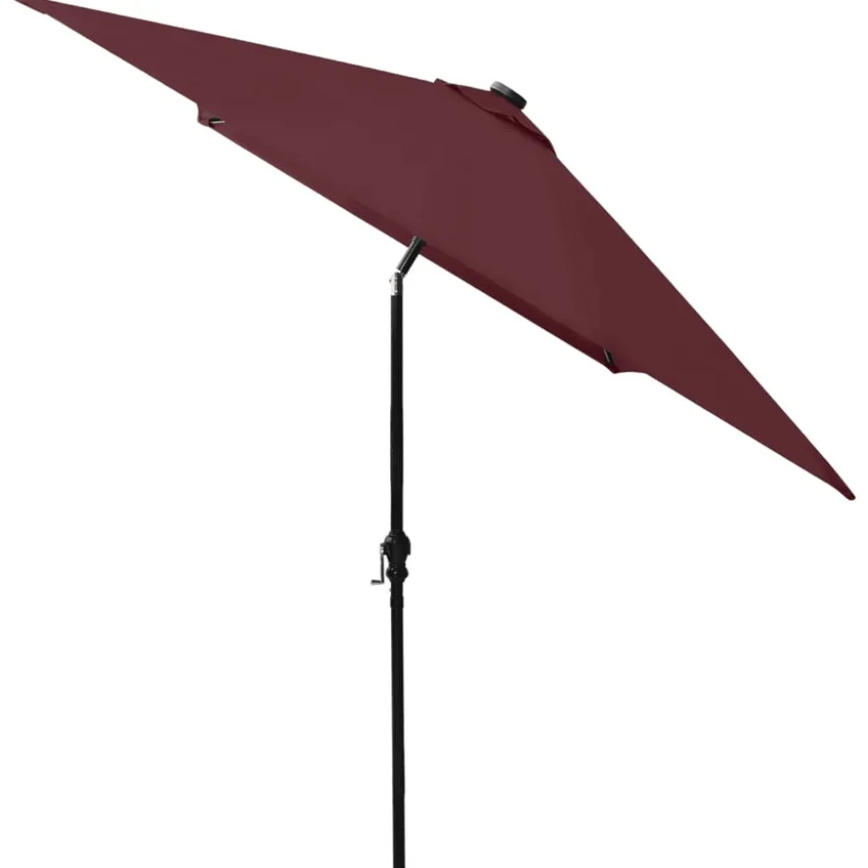 MAISON EXCLUSIVE - Parasol de jardin avec led et mât en acier rouge bordeaux 2x3 m