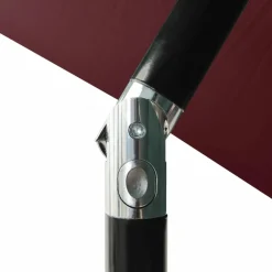 MAISON EXCLUSIVE - Parasol de jardin avec led et mât en acier rouge bordeaux 2x3 m