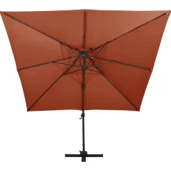 MAISON EXCLUSIVE - Parasol de jardin en porte-à-faux avec double toit terre cuite