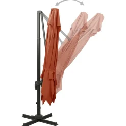 MAISON EXCLUSIVE - Parasol de jardin en porte-à-faux avec double toit terre cuite
