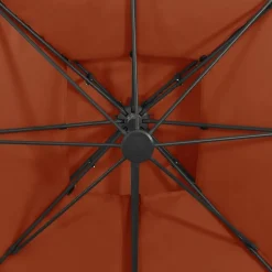 MAISON EXCLUSIVE - Parasol de jardin en porte-à-faux avec double toit terre cuite