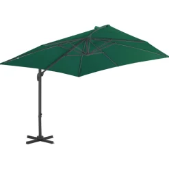 MAISON EXCLUSIVE - Parasol de jardin en porte-à-faux et poteau en aluminium vert