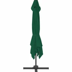MAISON EXCLUSIVE - Parasol de jardin en porte-à-faux et poteau en aluminium vert