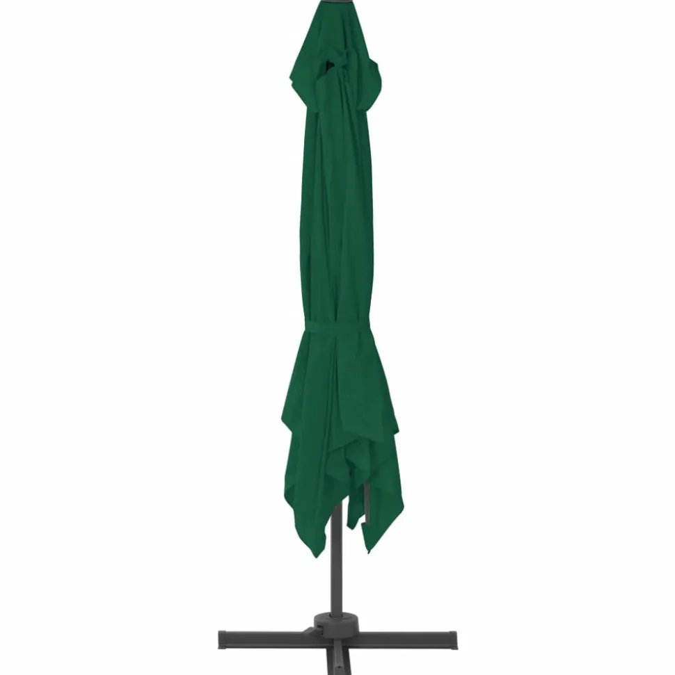 MAISON EXCLUSIVE - Parasol de jardin en porte-à-faux et poteau en aluminium vert