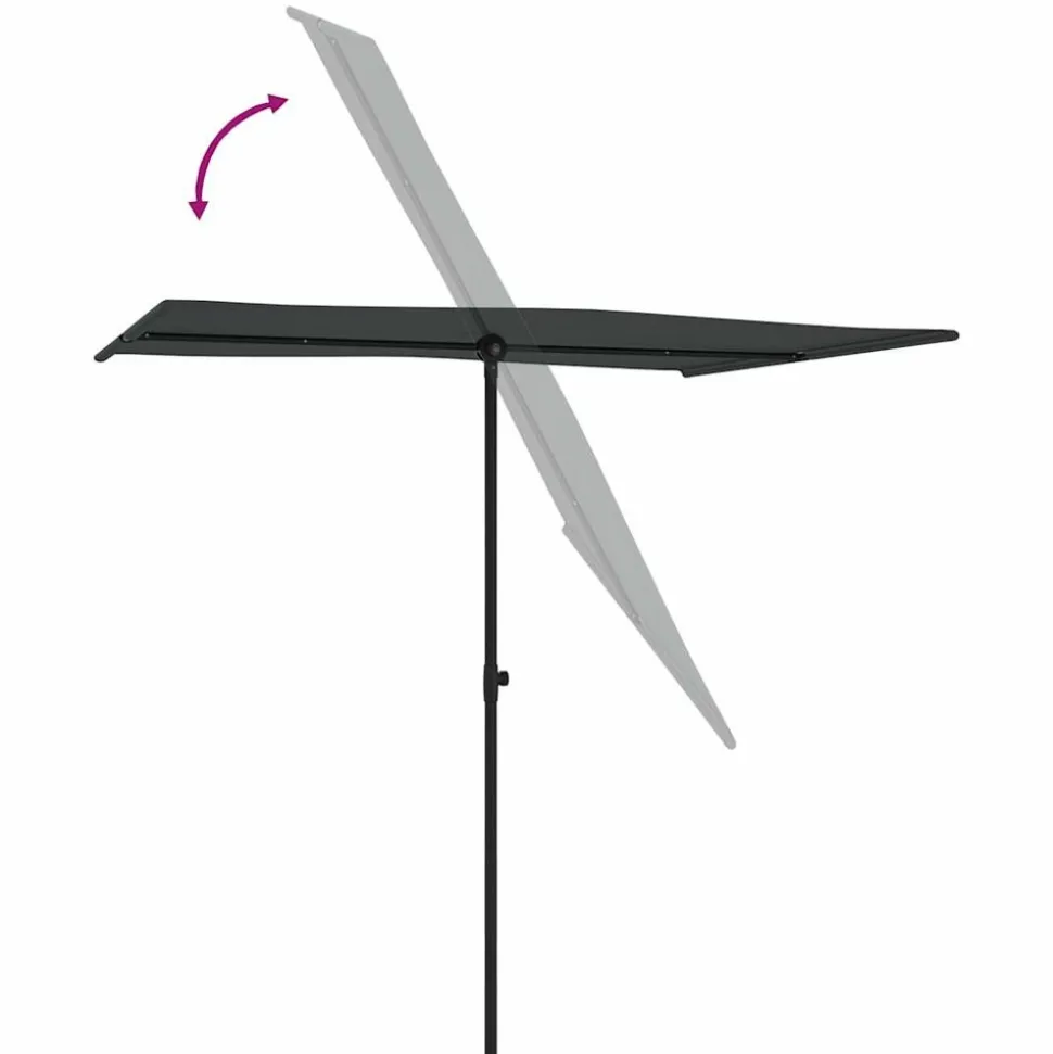 MAISON EXCLUSIVE - Parasol de jardin avec mât en aluminium 2x1,5 m anthracite