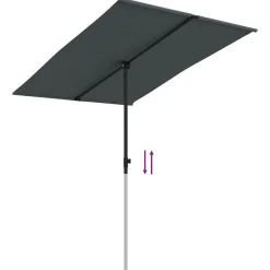 MAISON EXCLUSIVE - Parasol de jardin avec mât en aluminium 2x1,5 m anthracite