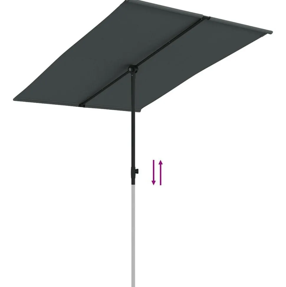 MAISON EXCLUSIVE - Parasol de jardin avec mât en aluminium 2x1,5 m anthracite