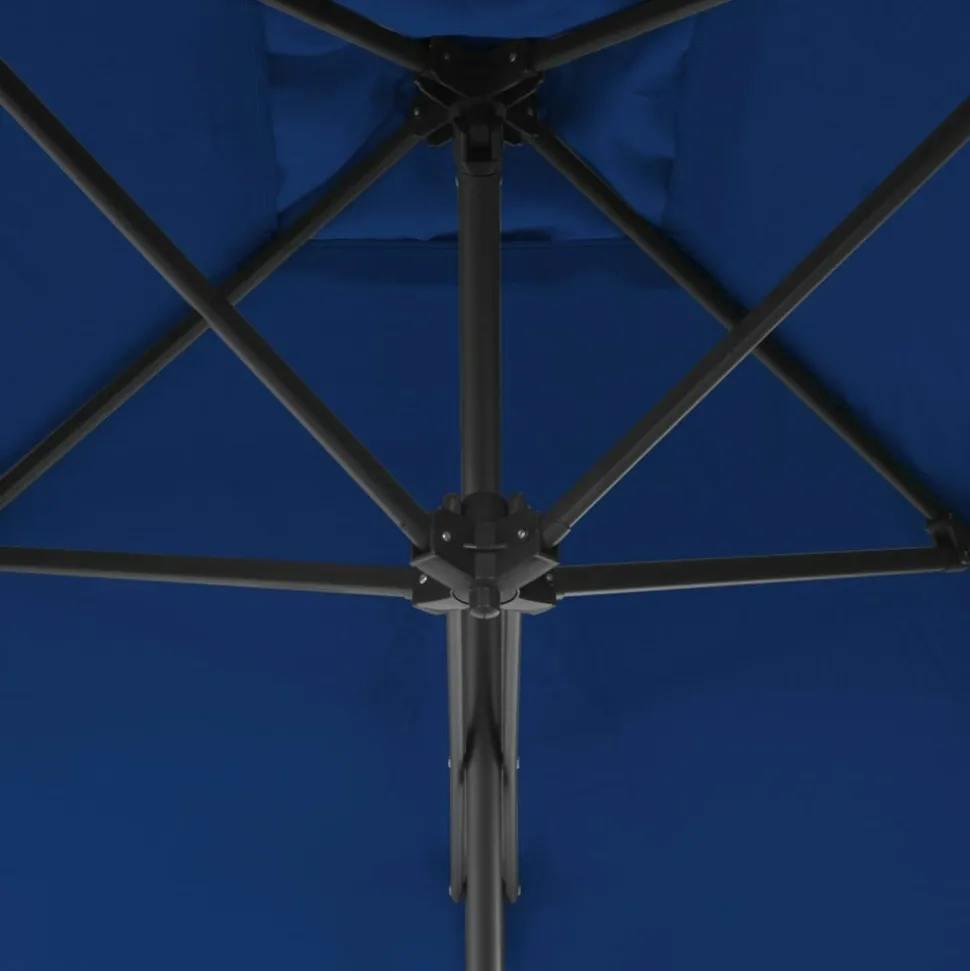 MAISON EXCLUSIVE - Parasol de jardin avec mât en acier bleu 300x230 cm