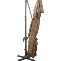 MAISON EXCLUSIVE - Parasol de jardin en porte-à-faux avec double toit taupe