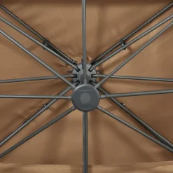 MAISON EXCLUSIVE - Parasol de jardin en porte-à-faux avec double toit taupe