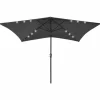 MAISON EXCLUSIVE - Parasol de jardin avec led et mât en acier anthracite 2x3 m