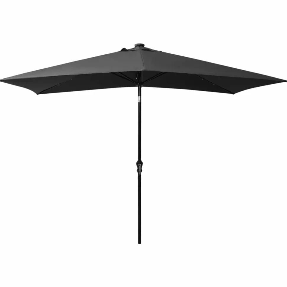 MAISON EXCLUSIVE - Parasol de jardin avec led et mât en acier anthracite 2x3 m