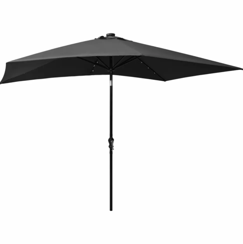 MAISON EXCLUSIVE - Parasol de jardin avec led et mât en acier anthracite 2x3 m