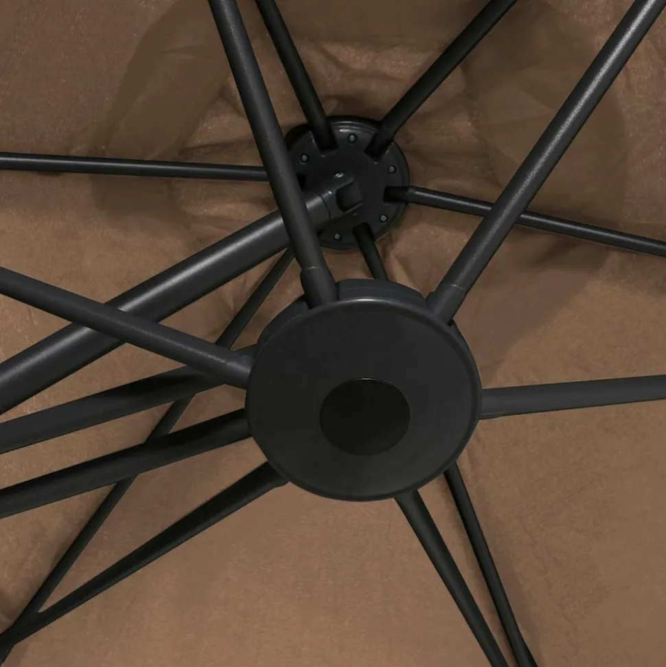 MAISON EXCLUSIVE - Parasol de jardin avec mât en acier 300 cm taupe