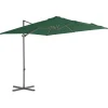 MAISON EXCLUSIVE - Parasol de jardin en porte-à-faux avec mât en acier vert