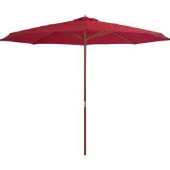 MAISON EXCLUSIVE - Parasol d'extérieur avec mât en bois 350 cm bordeaux