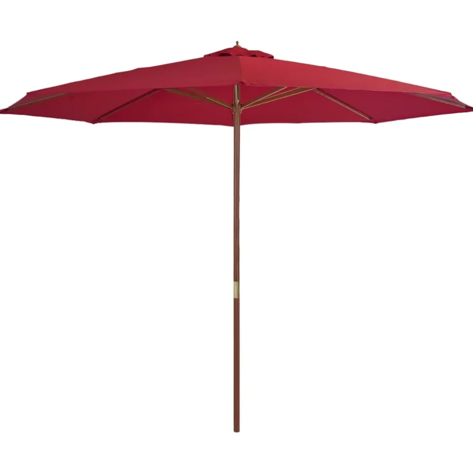 MAISON EXCLUSIVE - Parasol d'extérieur avec mât en bois 350 cm bordeaux