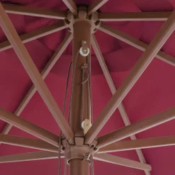 MAISON EXCLUSIVE - Parasol d'extérieur avec mât en bois 350 cm bordeaux