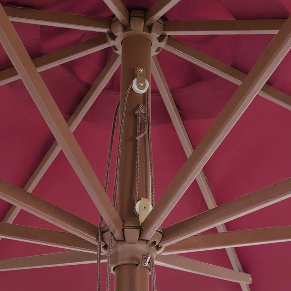 MAISON EXCLUSIVE - Parasol d'extérieur avec mât en bois 350 cm bordeaux