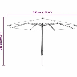 MAISON EXCLUSIVE - Parasol d'extérieur avec mât en bois 350 cm bordeaux