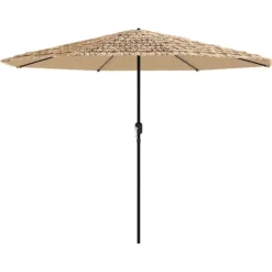 MAISON EXCLUSIVE - Parasol de jardin avec led et mât en acier marron 324x324x247cm