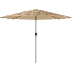MAISON EXCLUSIVE - Parasol de jardin avec led et mât en acier marron 324x324x247cm