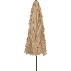 MAISON EXCLUSIVE - Parasol de jardin avec led et mât en acier marron 324x324x247cm
