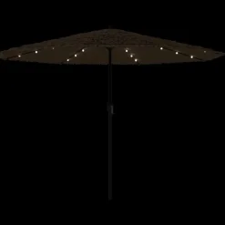 MAISON EXCLUSIVE - Parasol de jardin avec led et mât en acier marron 324x324x247cm