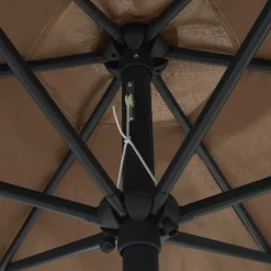 MAISON EXCLUSIVE - Parasol de jardin avec lumières led et mât en aluminium taupe