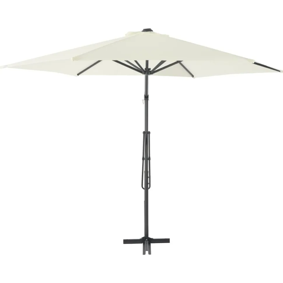 MAISON EXCLUSIVE - Parasol d'extérieur avec poteau en acier 300 cm sable