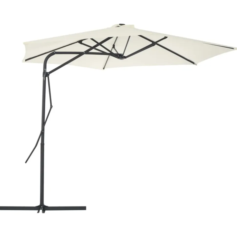 MAISON EXCLUSIVE - Parasol d'extérieur avec poteau en acier 300 cm sable