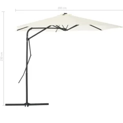MAISON EXCLUSIVE - Parasol d'extérieur avec poteau en acier 300 cm sable