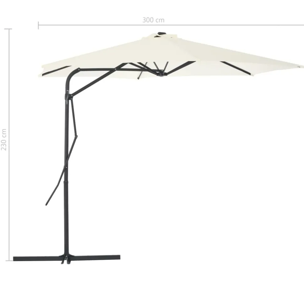 MAISON EXCLUSIVE - Parasol d'extérieur avec poteau en acier 300 cm sable
