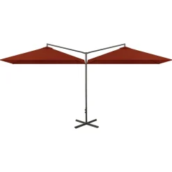 MAISON EXCLUSIVE - Parasol de jardin double et mât en acier terre cuite 600x300 cm