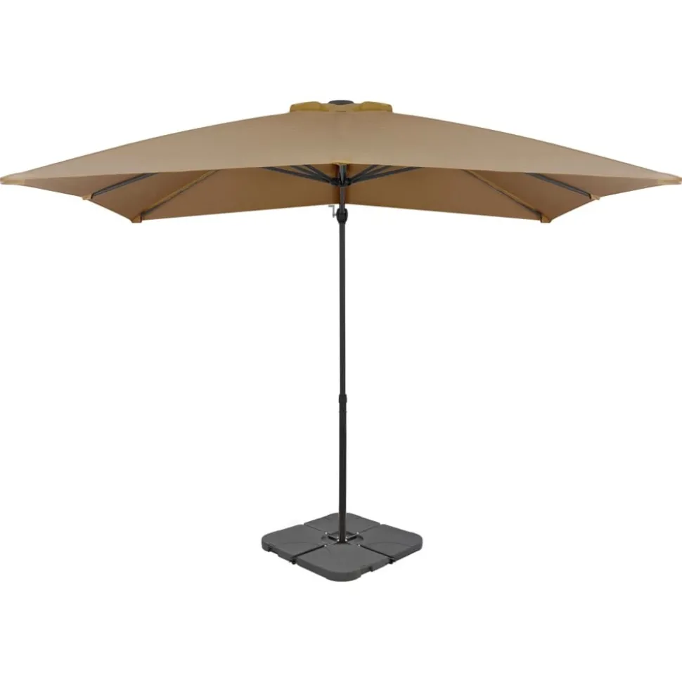 MAISON EXCLUSIVE - Parasol de jardin avec base portable taupe
