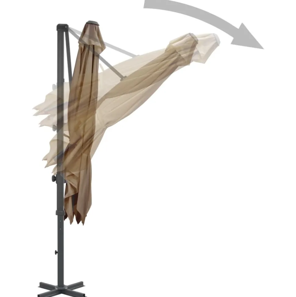MAISON EXCLUSIVE - Parasol de jardin avec base portable taupe