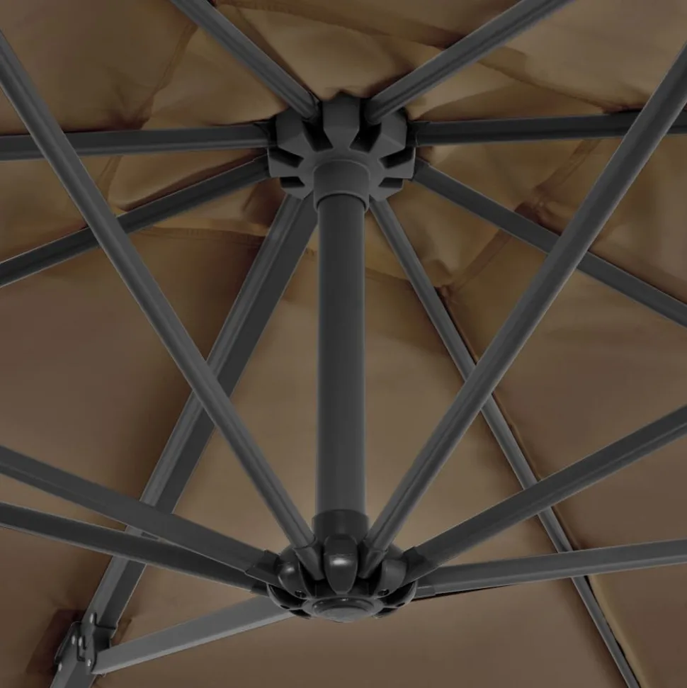MAISON EXCLUSIVE - Parasol de jardin avec base portable taupe