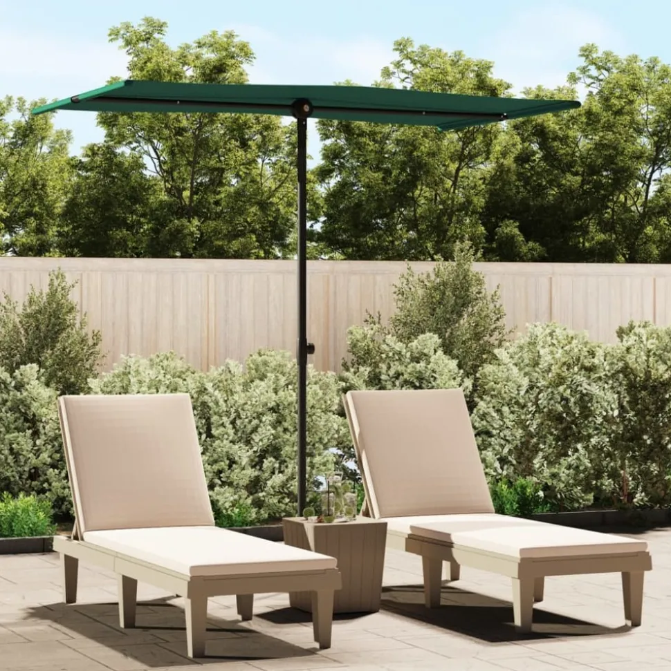 MAISON EXCLUSIVE - Parasol de jardin avec mât en aluminium 180x110 cm vert