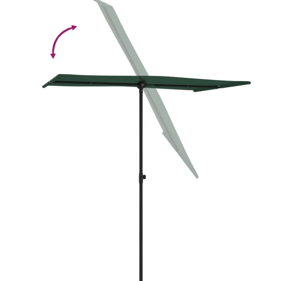 MAISON EXCLUSIVE - Parasol de jardin avec mât en aluminium 180x110 cm vert