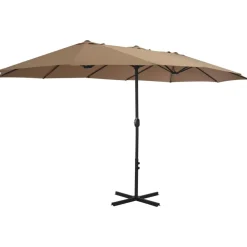 MAISON EXCLUSIVE - Parasol d'extérieur et poteau en aluminium 460x270 cm taupe