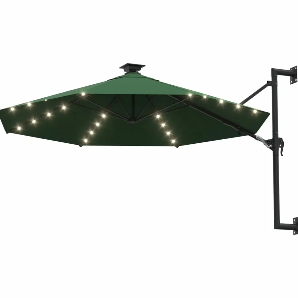 MAISON EXCLUSIVE - Parasol mural de jardin avec led 300 cm vert