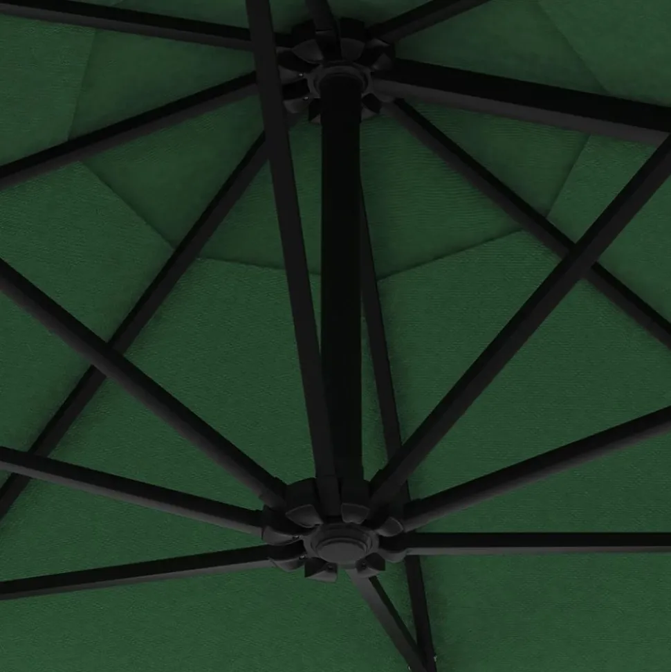 MAISON EXCLUSIVE - Parasol mural de jardin avec led 300 cm vert
