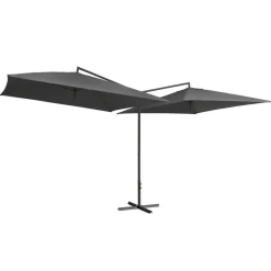 MAISON EXCLUSIVE - Parasol double avec mât en acier 250 x 250 cm anthracite