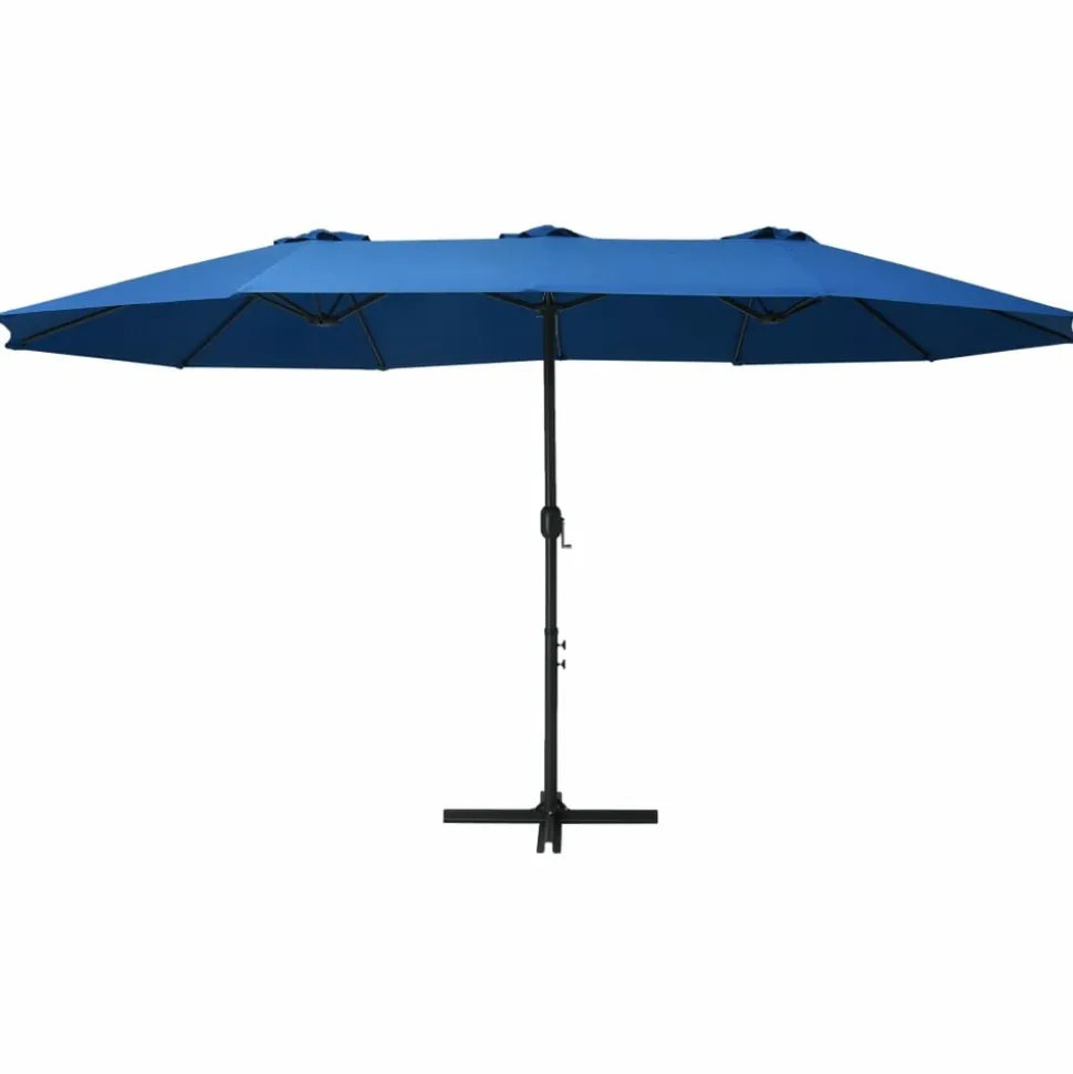 MAISON EXCLUSIVE - Parasol d'extérieur et poteau en aluminium 460x270 cm bleu