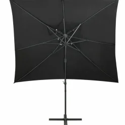 MAISON EXCLUSIVE - Parasol de jardin en porte-à-faux à double toit noir 250x250 cm